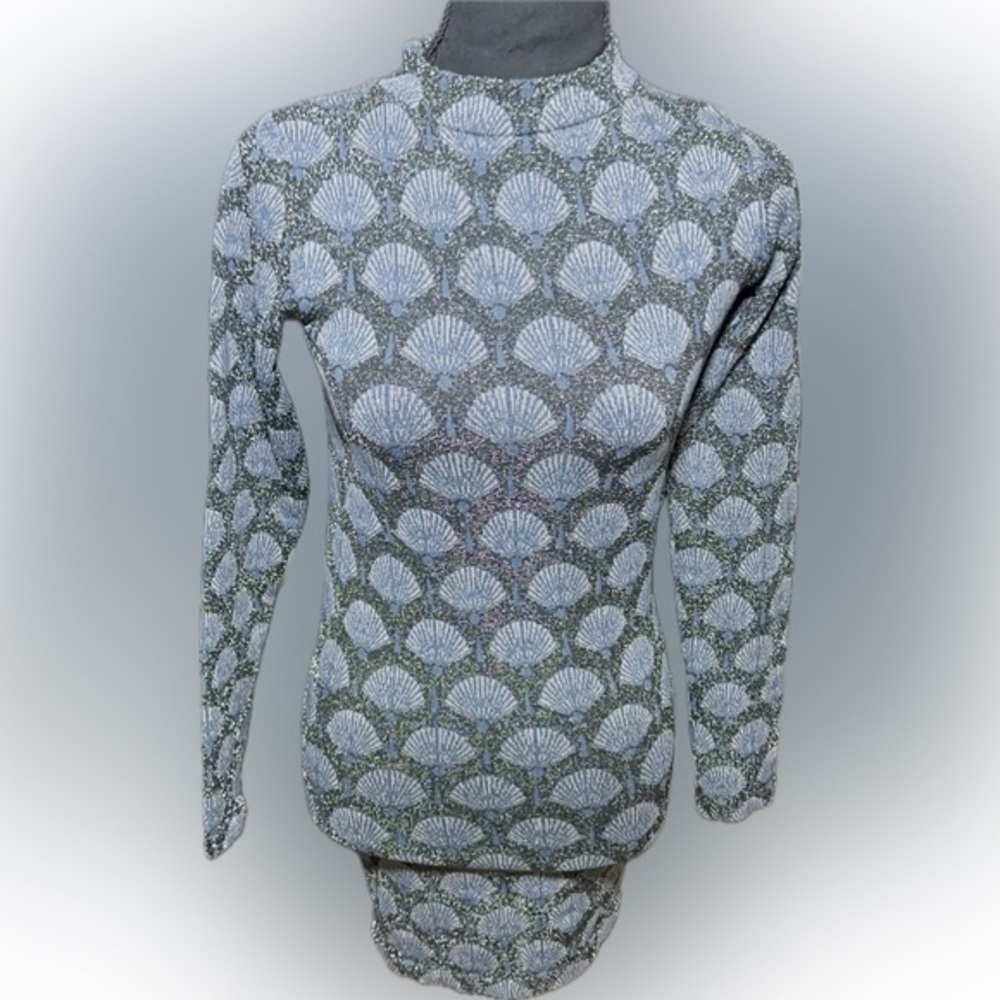 Zara Black Gray Glittery Dress with Open Back XS NWT